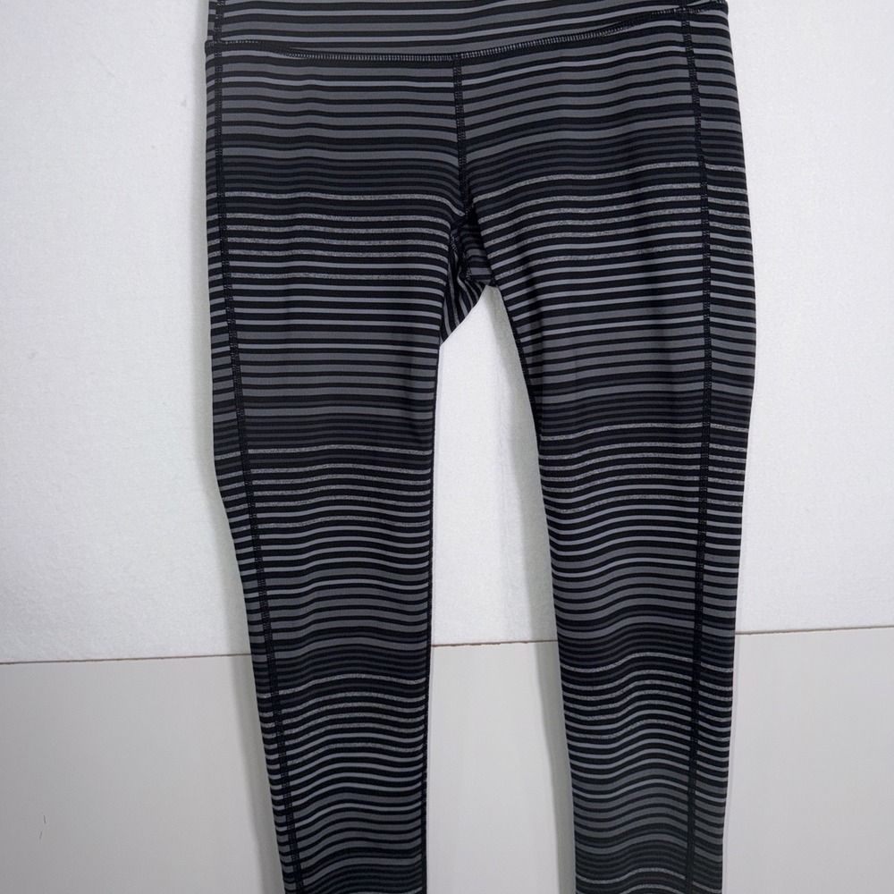 Athleta Leggings Womens Sz Small Black Gray Stretch Yoga Athletic Workout Pants‎